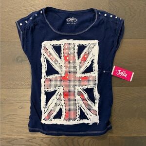 Justice girls England short sleeve top sz 10 NWT retail $42